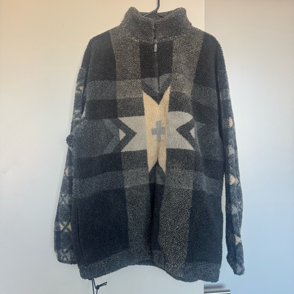 North Face Campshire Sherpa Aztec Southwestern Fleece Jacket Oversized Large